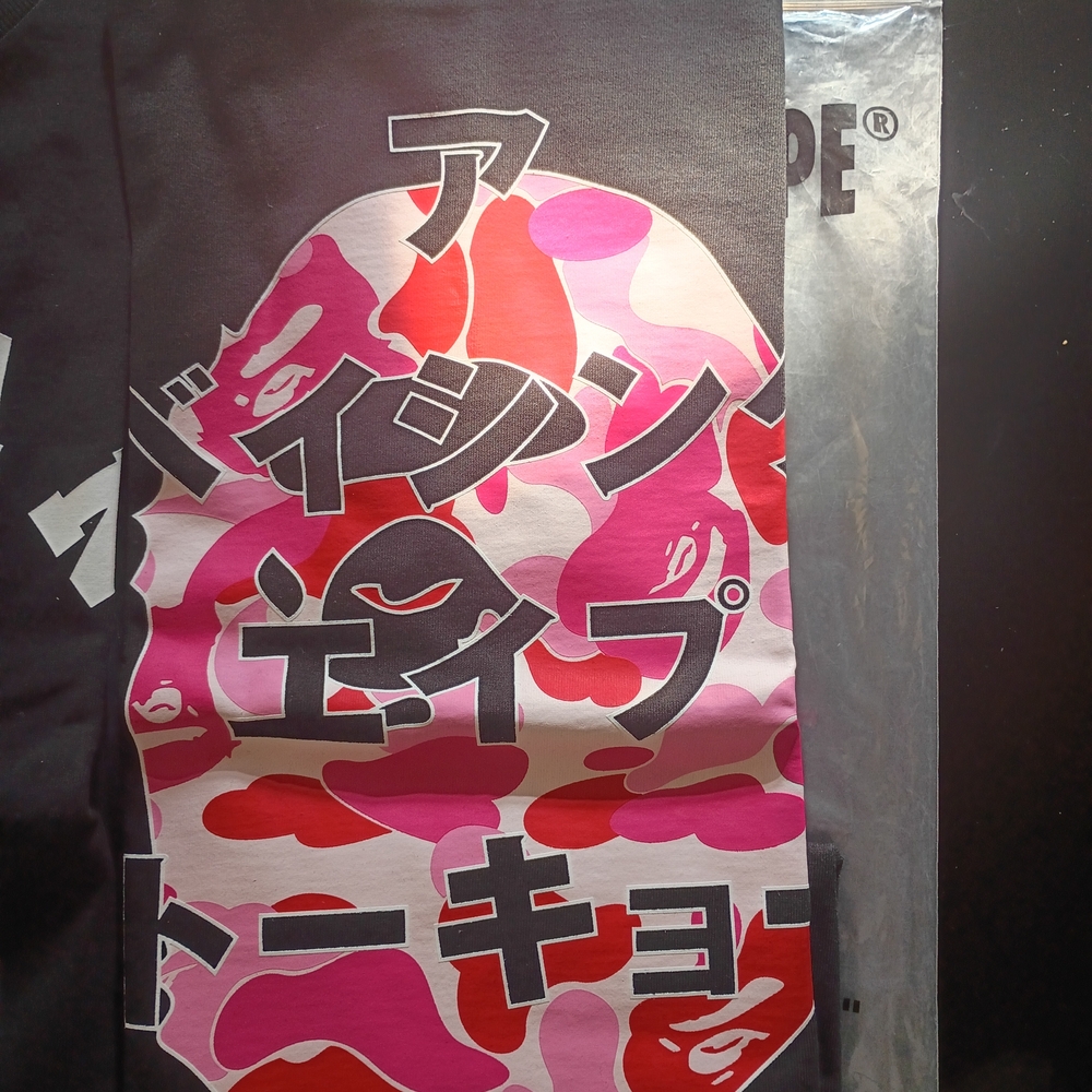 A Bathing Ape Foreign Language Camo Pink  Short Sleeve Tee